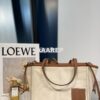 Replica Loewe Cushion Leather-Trimmed Canvas Tote Bag 66025 Blue 2