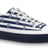 Replica Louis Vuitton Luxembourg Sneakers with Blue Leather Heel