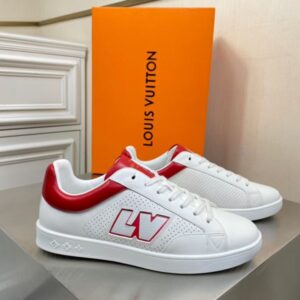 Replica Louis Vuitton Luxembourg Sneakers with Red Leather Heel 2