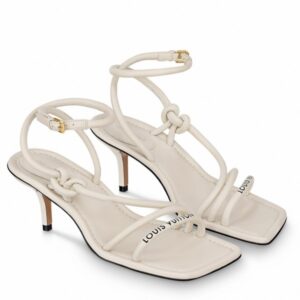 Replica Louis Vuitton Nova 55MM Sandals In White Lambskin