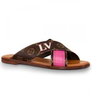 Replica Louis Vuitton Panorama Flat Mule Monogram