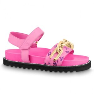 Replica Louis Vuitton Pink Paseo Flat Comfort Sandals