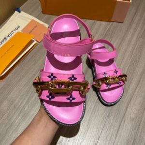 Replica Louis Vuitton Pink Paseo Flat Comfort Sandals 2