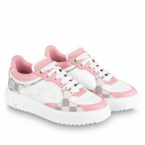 Replica Louis Vuitton Time Out Sneakers In Damier Azur and Leather