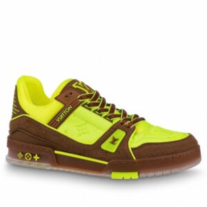 Replica Louis Vuitton LV Trainer Sneakers In Jaune Leather