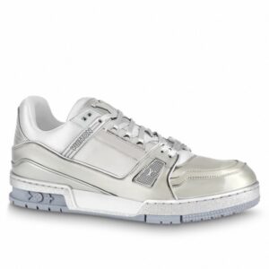 Replica Louis Vuitton LV Trainer Sneakers In Metallic Canvas