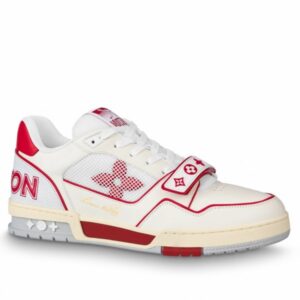 Replica Louis Vuitton LV Trainer Sneakers In Red/White Leather