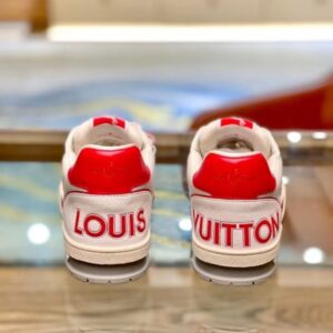 Replica Louis Vuitton LV Trainer Sneakers In Red/White Leather 2