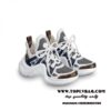 Replica Louis Vuitton LV Trainer Sneakers In Silver Metallic Calfskin 2