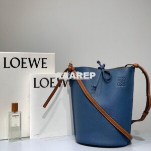 Replica Loewe Gate Bucket 66088 Blue/Pecan