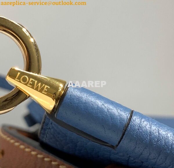 Replica Loewe Gate Bucket 66088 Blue/Pecan 10