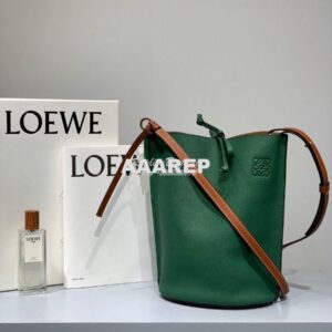 Replica Loewe Gate Bucket 66088 Green/Pecan