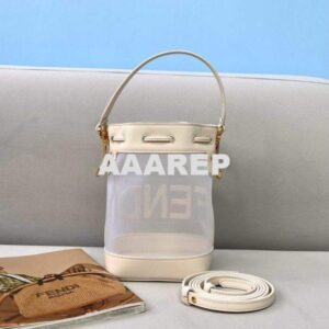 Replica Fendi 8BS010 Mon Tresor Leather And Mesh Mini Bag 8361 Beige 2