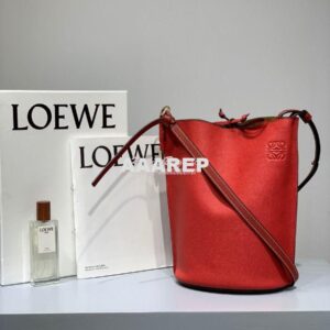 Replica Loewe Gate Bucket 66088 Red/Pecan