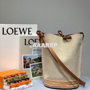 Replica Loewe Gate Bucket in Canvas 66088 Beige