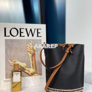 Replica Loewe Gate Bucket in Canvas 66088 Black 2