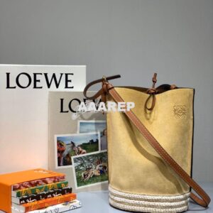 Replica Loewe Gate Bucket in Canvas 66088 Yellow