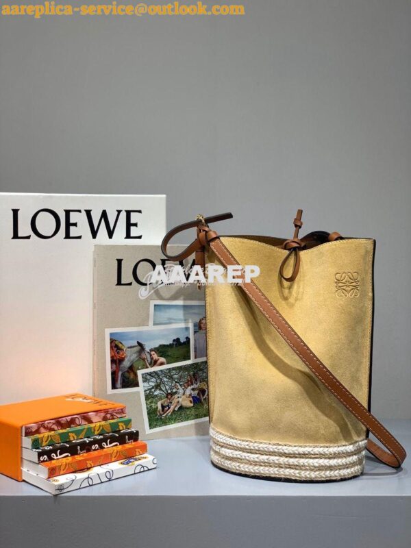 Replica Loewe Gate Bucket in Canvas 66088 Yellow 3