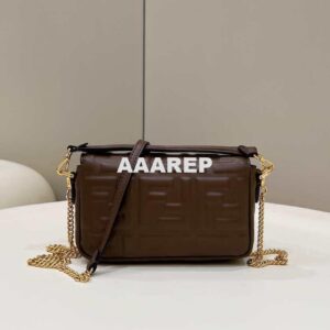 Replica Fendi 8BS017 Baguette Mini Dark Brown leather 0135 bag