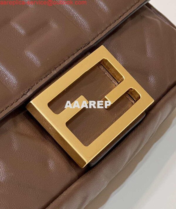 Replica Fendi 8BS017 Baguette Mini Dark Brown leather 0135 bag 6