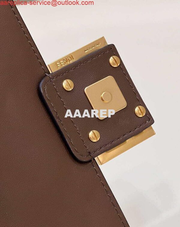 Replica Fendi 8BS017 Baguette Mini Dark Brown leather 0135 bag 7