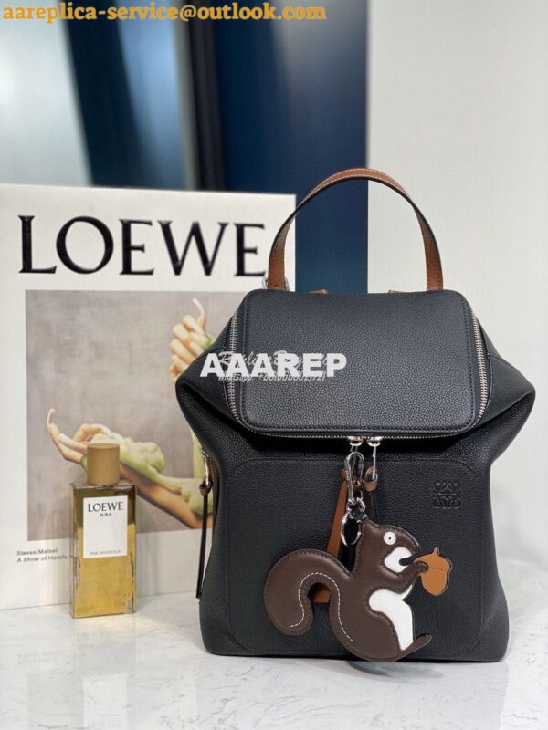 Replica Loewe Goya Small Backpack 66019 Black/Pecan 3