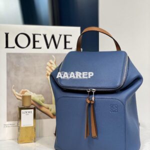 Replica Loewe Goya Small Backpack 66019 Blue/Pecan 2