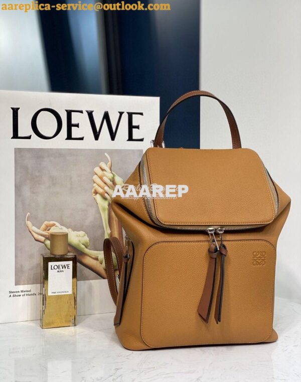 Replica Loewe Goya Small Backpack 66019 Light Caramel/Pecan 5