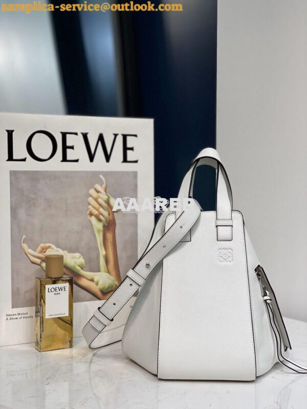 Replica Loewe Hammock Small Bag Smooth Calfskin 66031 White 4