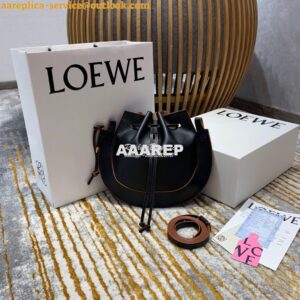 Replica Loewe Horseshoe Bag in Nappa Calf Leather Black 446748 2