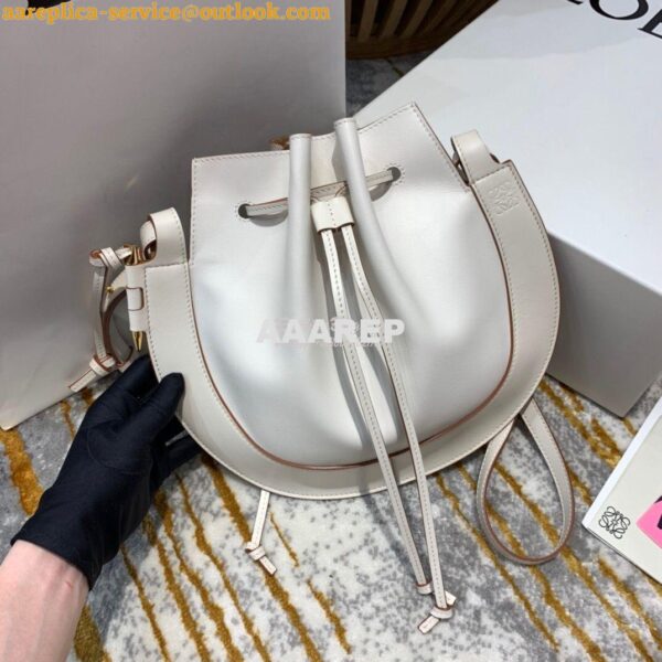 Replica Loewe Horseshoe Bag in Nappa Calf Leather White 446748 4