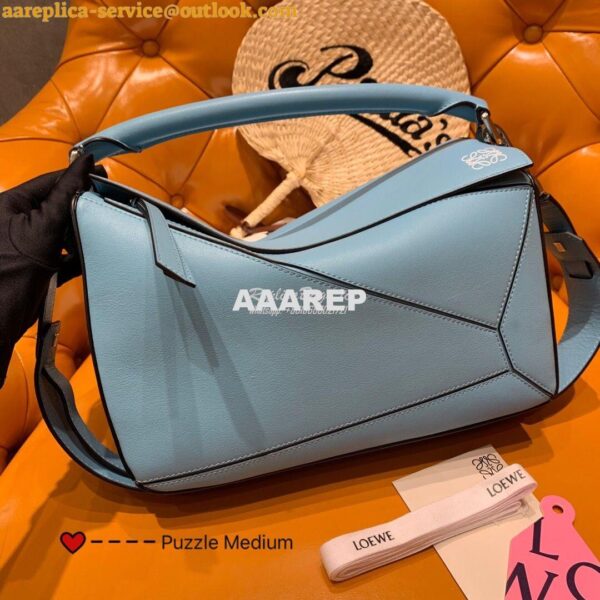 Replica Loewe Medium Puzzle Bag 63350 Stone Blue 4