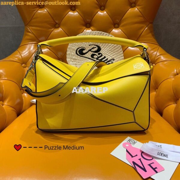 Replica Loewe Medium Puzzle Bag 63350 Yellow 3