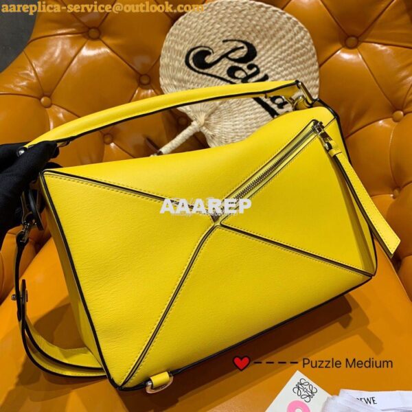 Replica Loewe Medium Puzzle Bag 63350 Yellow 5