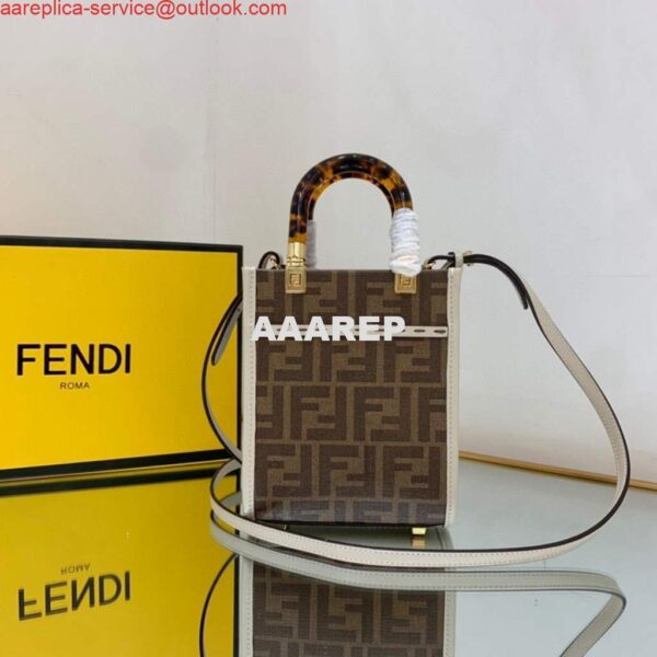 Replica Fendi 8BS051 Mini Sunshine Brown FF printed fabric mini bag