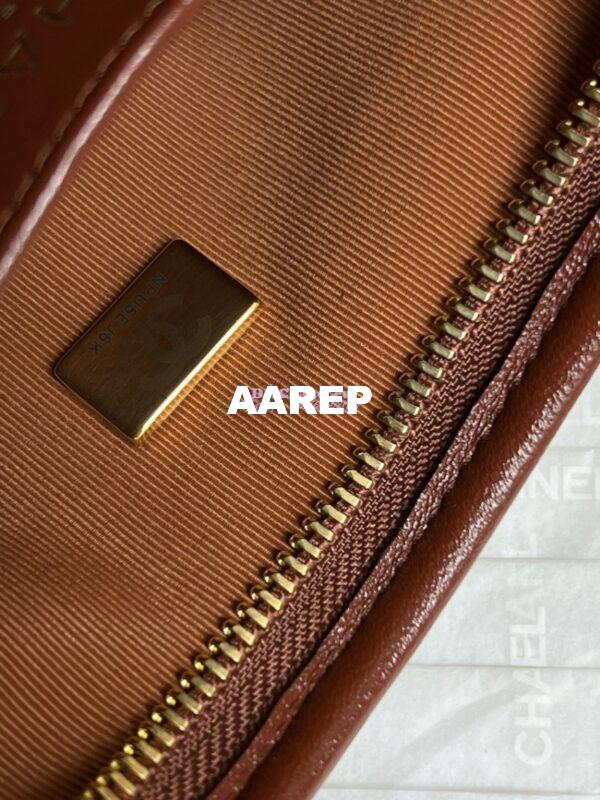 Replica Chanel Small Hobo Bag Shiny Lambskin AS4922 Brown 9