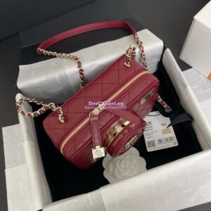 Replica Chanel Limited Edition Camera Bag Burgundy Lambskin Light Gold Hardware AS4817 2