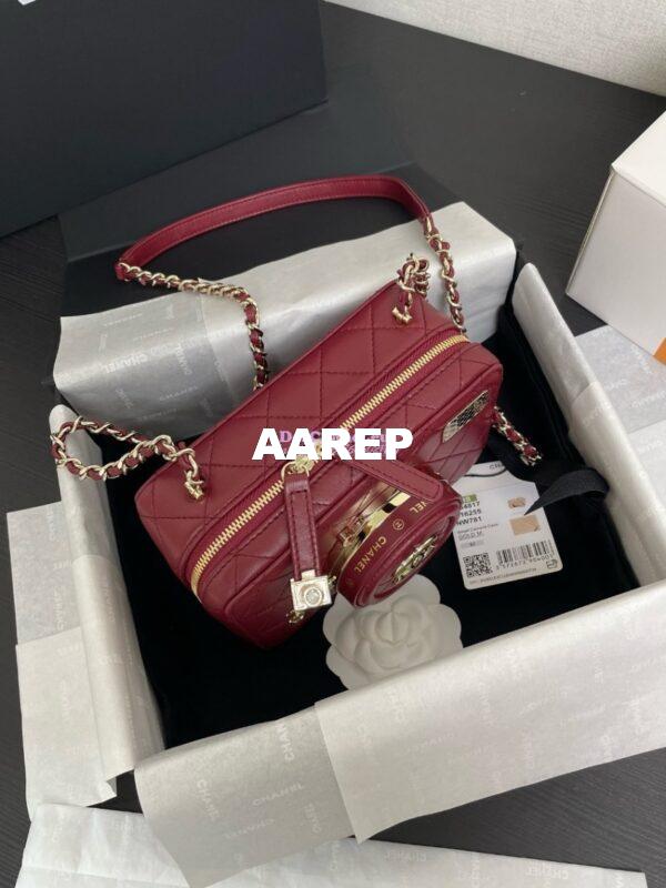 Replica Chanel Limited Edition Camera Bag Burgundy Lambskin Light Gold Hardware AS4817 4