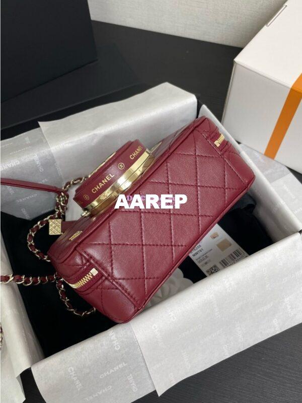 Replica Chanel Limited Edition Camera Bag Burgundy Lambskin Light Gold Hardware AS4817 8