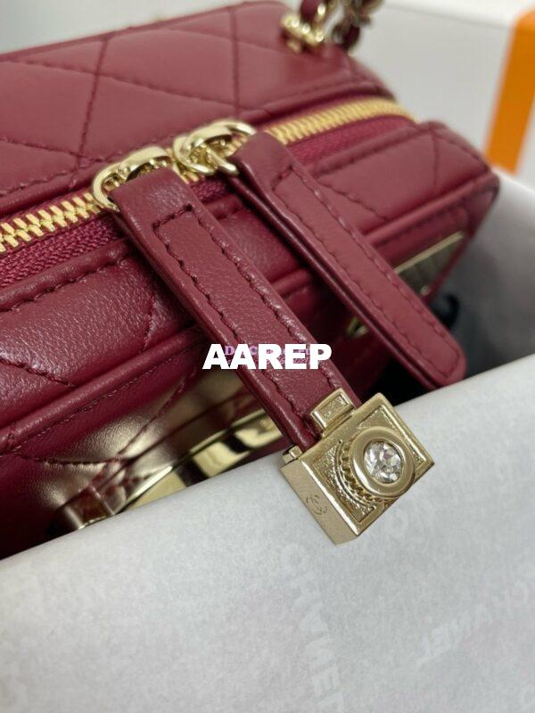 Replica Chanel Limited Edition Camera Bag Burgundy Lambskin Light Gold Hardware AS4817 9
