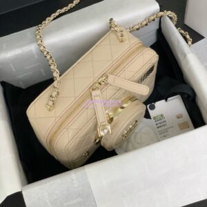 Replica Chanel Limited Edition Camera Bag Beige Lambskin Light Gold Hardware AS4817 2