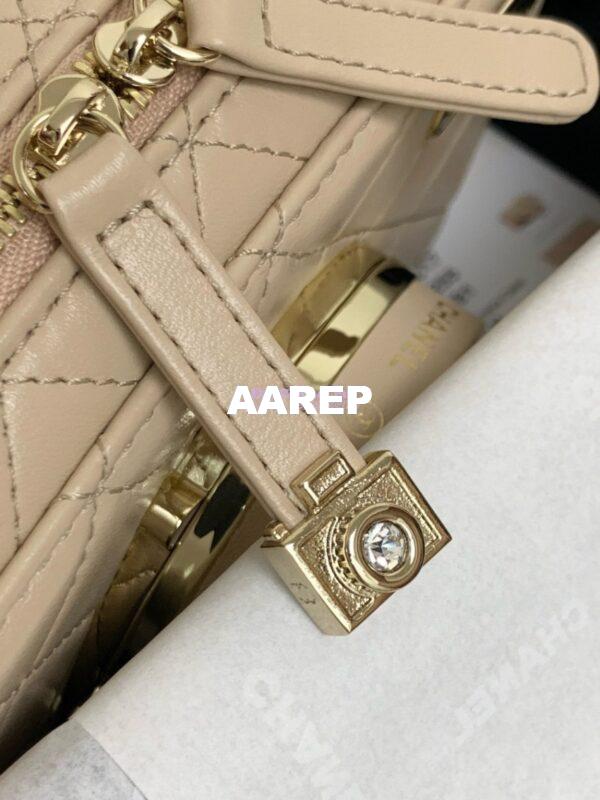 Replica Chanel Limited Edition Camera Bag Beige Lambskin Light Gold Hardware AS4817 5