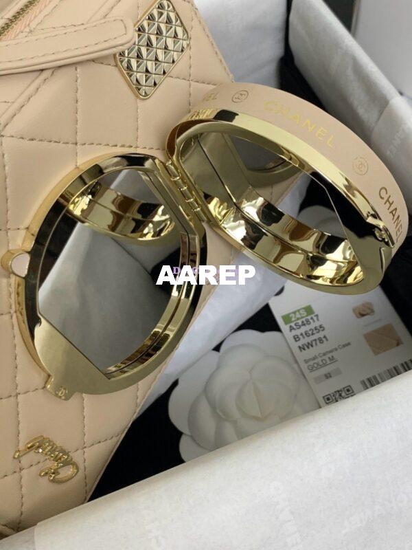 Replica Chanel Limited Edition Camera Bag Beige Lambskin Light Gold Hardware AS4817 6