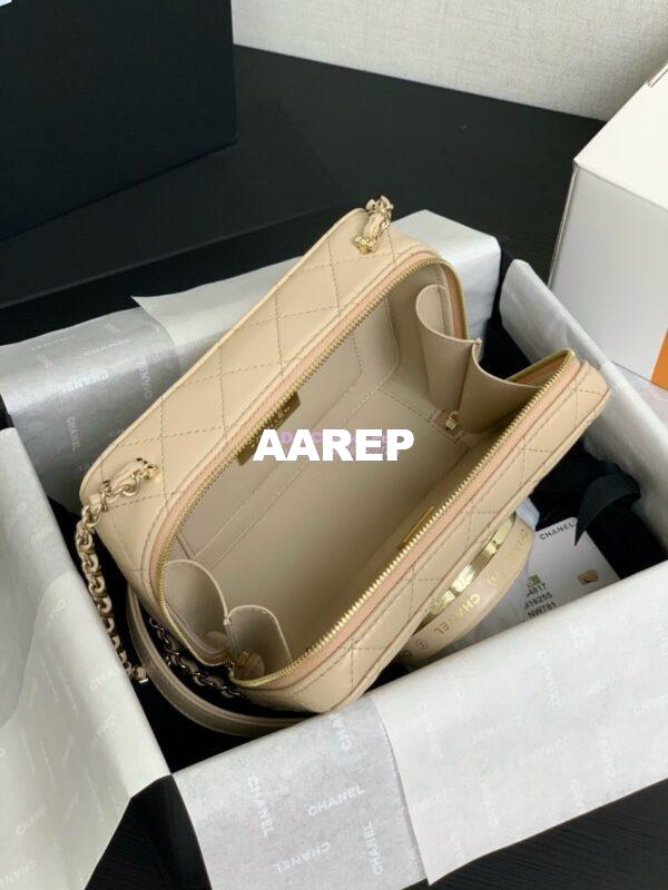 Replica Chanel Limited Edition Camera Bag Beige Lambskin Light Gold Hardware AS4817 11