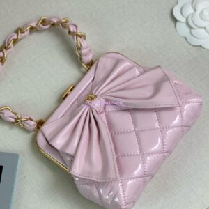 Replica Chanel Clutch With Chain Patent Crumpled Lambskin & Shiny Lambskin AP4028 Pink