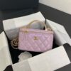 Replica Chanel Lambskin Clutch With Chain with Resin Gold Handle AP3768 Black 2