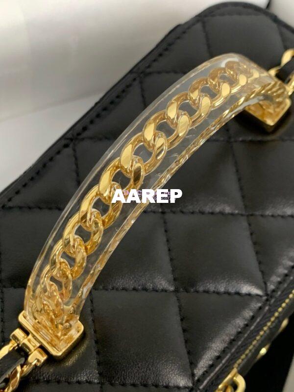 Replica Chanel Lambskin Clutch With Chain with Resin Gold Handle AP3768 Black 7