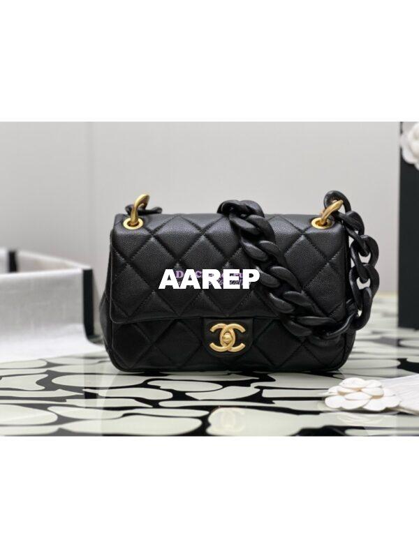 Replica Chanel 24P Black Caviar Shoulder Bag AS4788 3
