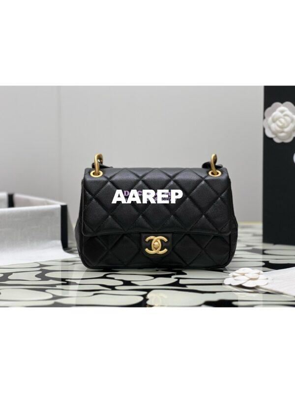 Replica Chanel 24P Black Caviar Shoulder Bag AS4788 4