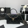 Replica Chanel 24P Black Caviar Shoulder Bag AS4788